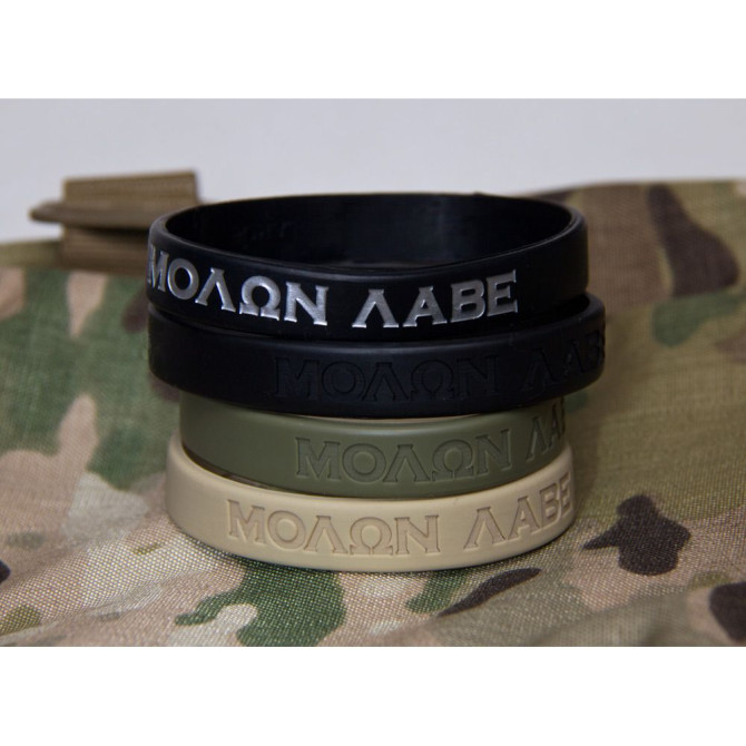 Opaska Silikonowa Mil-Spec Monkey MOLON LABE Band - Czarna/Srebrna