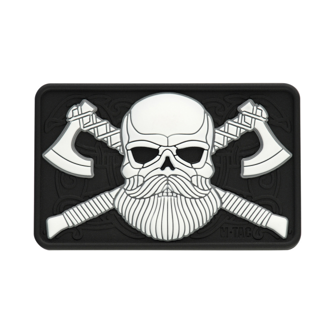 Naszywka M-Tac Bearded Skull 3D PVC - Biała (51113236)