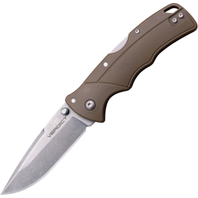 Nóż Składany Cold Steel Verdict Spear Point - Flat Dark Earth (FLC3SPSSFDE)