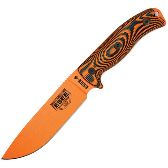 Nóż ESEE Model 6 3D Orange Plain Edge / Black Sheath (6POR-006)