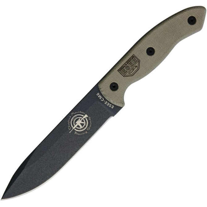 Nóż ESEE CM6 Combat Tactical Black Plain Edge Micarta (CM-6-TG-CAN)