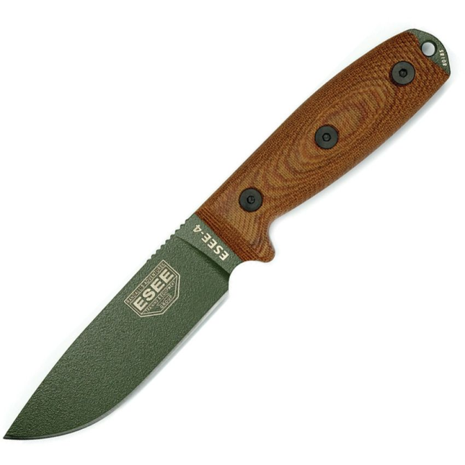 Nóż ESEE Model 4 3D Micarta OD Green Plain Edge (4POD-011)