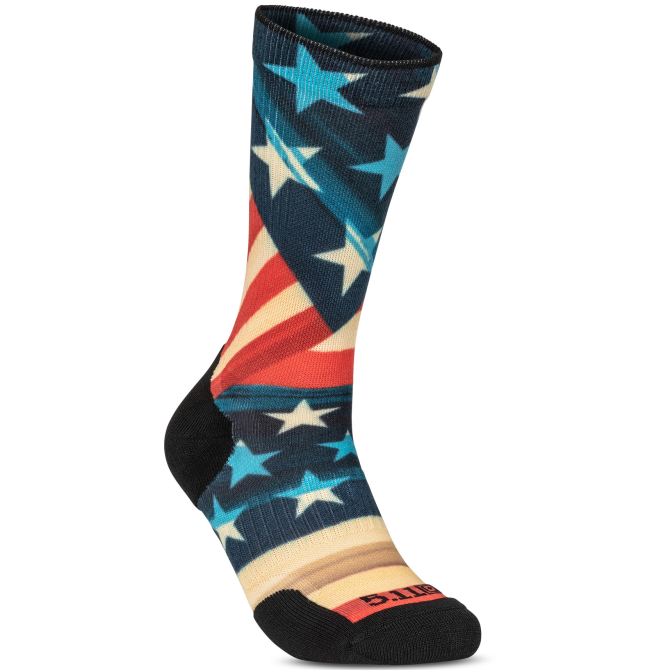 Skarpety 5.11 Sock & Awe Crew Patriotic Fold Red White Blue (10041CB)