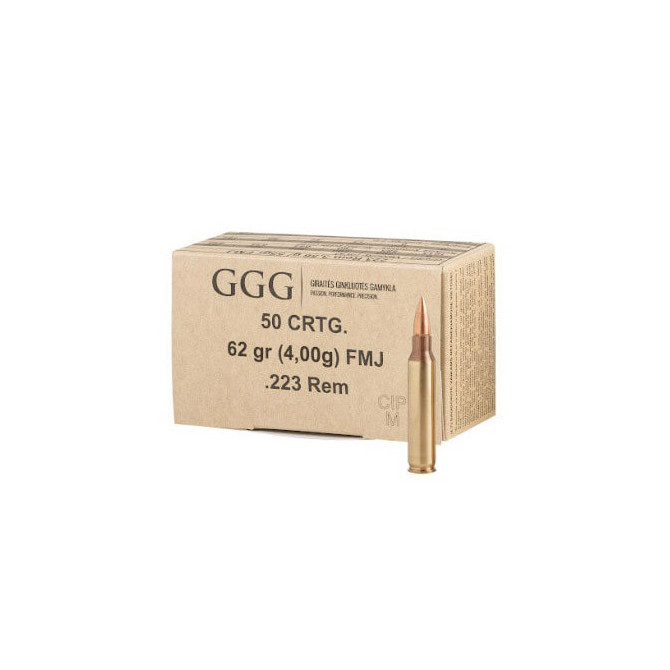 Amunicja GGG .223REM 62gr/4,0g FMJ - GPR12