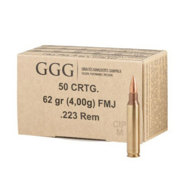 Amunicja GGG .223REM 62gr/4,0g FMJ - GPR12