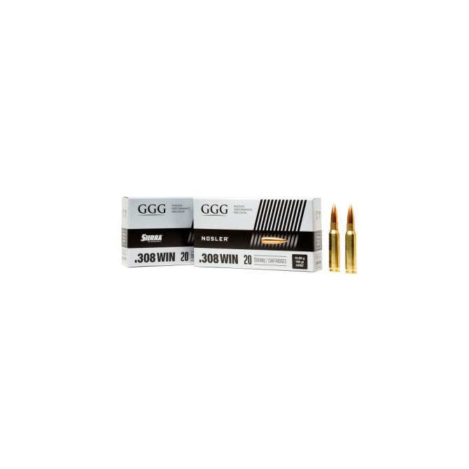 Amunicja GGG .308WIN 168gr/10,89g HPBT Nosler