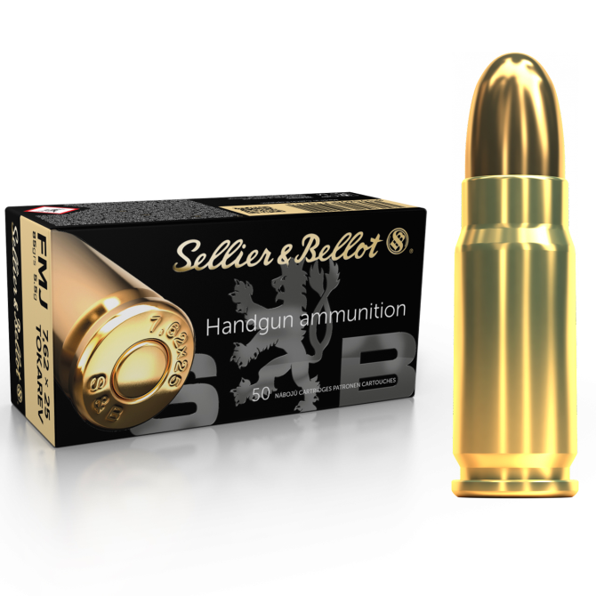 Amunicja Sellier & Bellot 7,62x25 Tokarev 85gr/5,5g FMJ