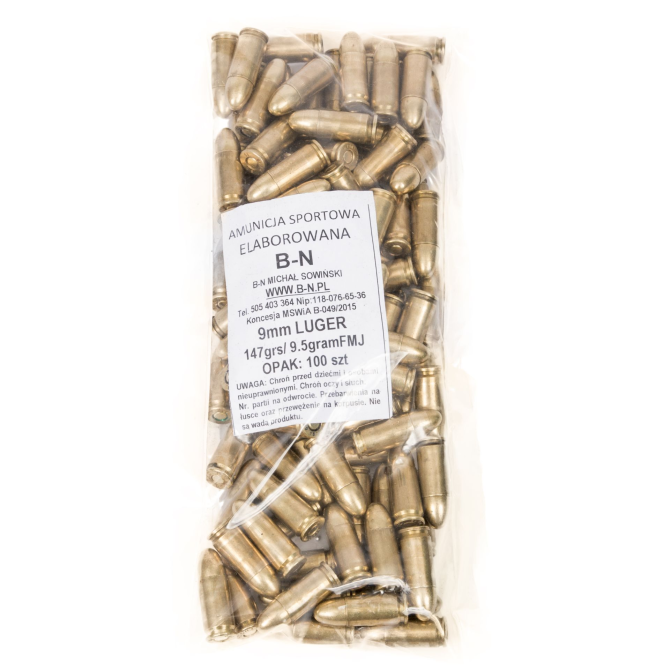 Amunicja Elaborowana B-N 9x19 Luger 147gr/9,5g FMJ