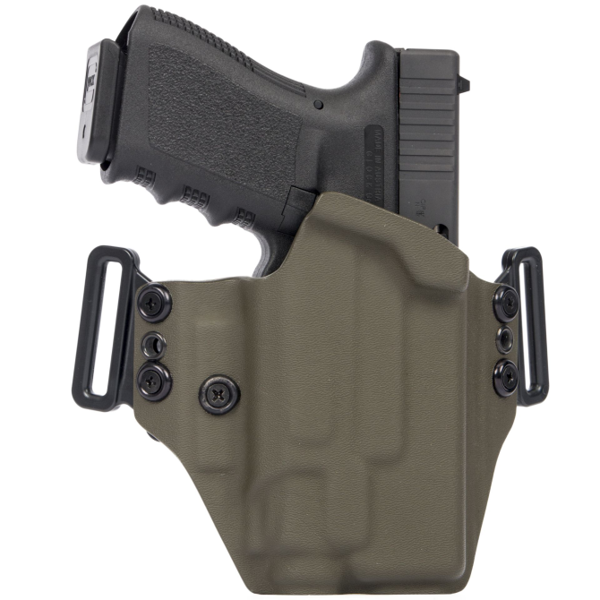 Kabura GR Kydex Minimalist OWB Holster - Glock 19 + Streamlight TLR7A - Olive Drab