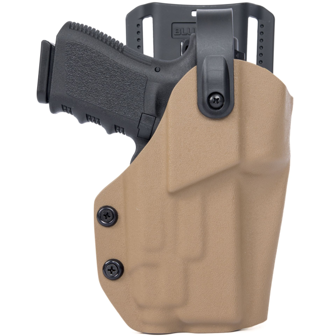 Kabura GR Kydex TACO OWB Speedlock Drop Panel Holster - Glock 19 + Streamlight TLR7A - Coyote