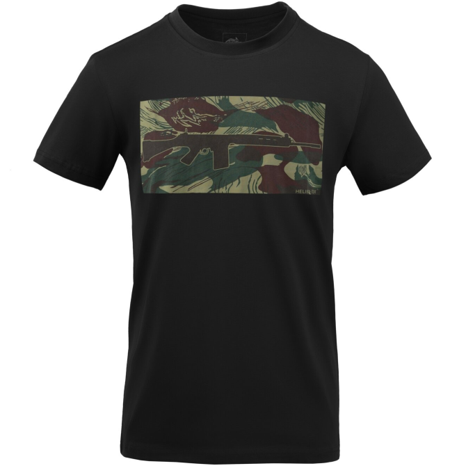 Koszulka Helikon FN FAL T-Shirt - Czarna / Rhodesian Camo