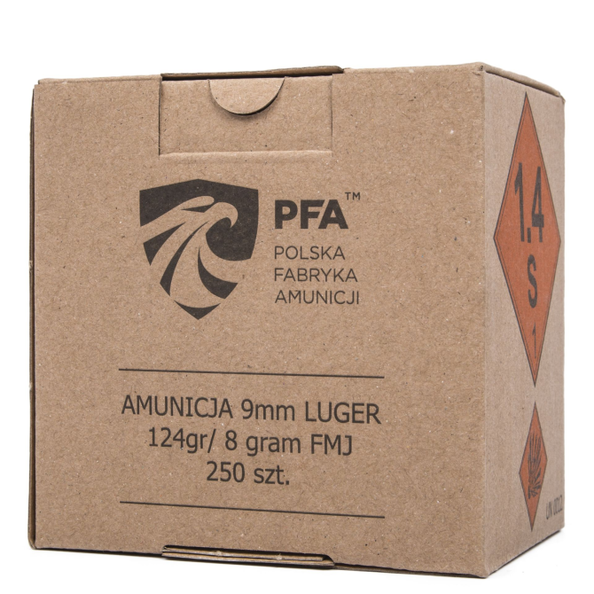 Amunicja Elaborowana PFA - 9x19 mm - 124gr (8g) FMJ