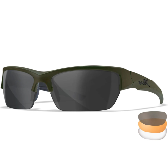 Okulary Balistyczne Wiley X Valor 2.5 - OD Green Frame - Grey/Clear/Light Rust (CHVAL06G)