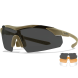 Okulary Balistyczne Wiley X Vapor COMM 2.5 - Tan Frame - Smoke/Clear/Light Rust (3562)