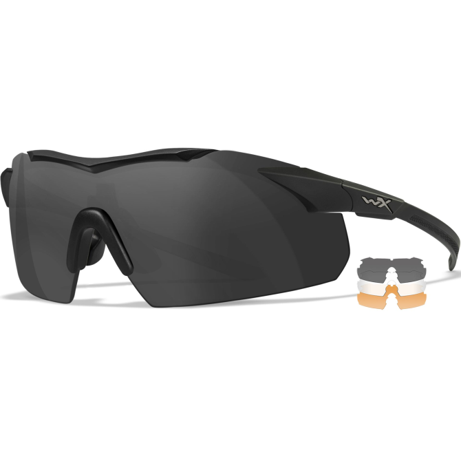 Okulary Balistyczne Wiley X Vapor COMM 2.5 - Black Frame - Smoke/Clear/Light Rust (3552)