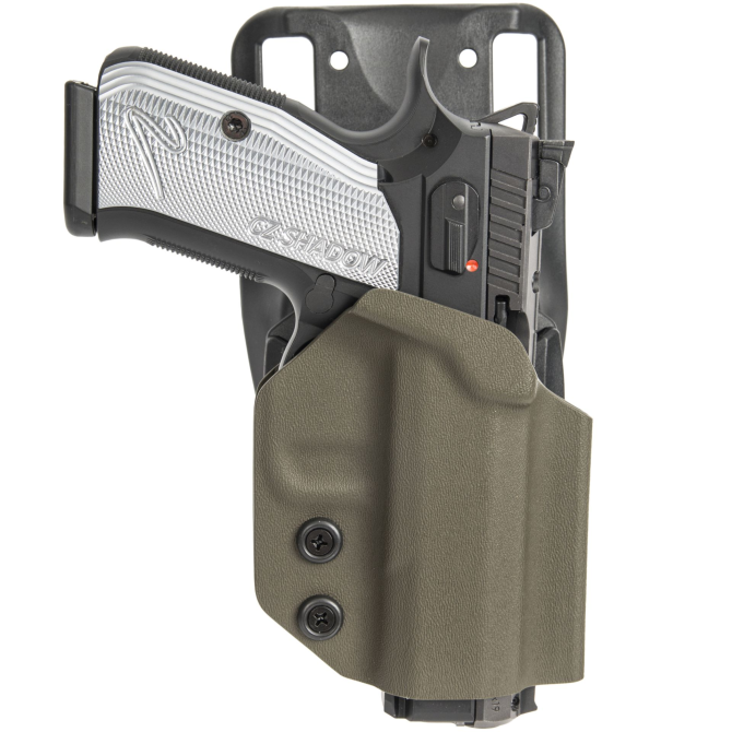 Kabura GR Kydex TACO OWB Press Plate Panel Holster - CZ Shadow 2 Compact - Olive Drab