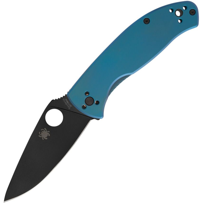 Nóż Spyderco Tenacious R.I.L. Blue Titanium Black Blade (C122TIBLBKP)