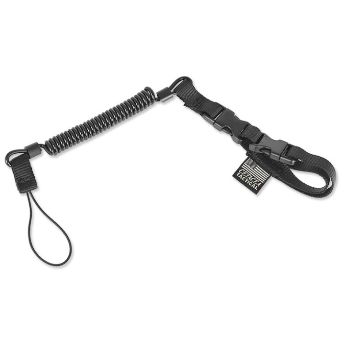 Smycz Cetacea Tactical Plain Clothes Mini-Coil Lanyard - Czarna