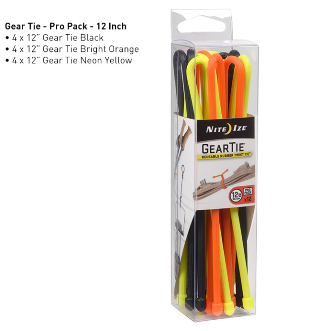 Troki Nite Ize Gear Tie 12 inch Pro Pack - Zestaw 12 szt - GTPP12-A1-R8