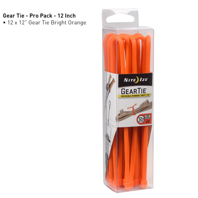 Troki Nite Ize Gear Tie 12 inch Pro Pack Orange - Zestaw 12 szt - GTPP12-31-R8