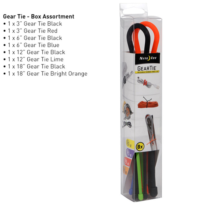 Troki Nite Ize Gear Tie Assortment Zestaw 8 szt - GTBA-A2-R8