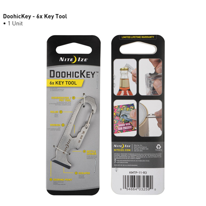 Nite Ize Brelok / Micro-tool DoohicKey 6x Key Tool - Stalowy - KMTP-11-R3