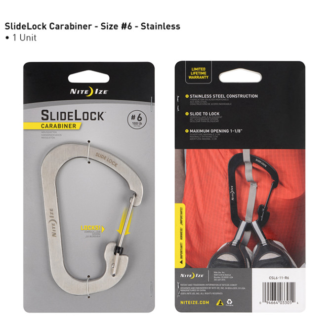 Karabińczyk Nite Ize SlideLock Carabiner 6 - Stainless - CSL6-11-R6