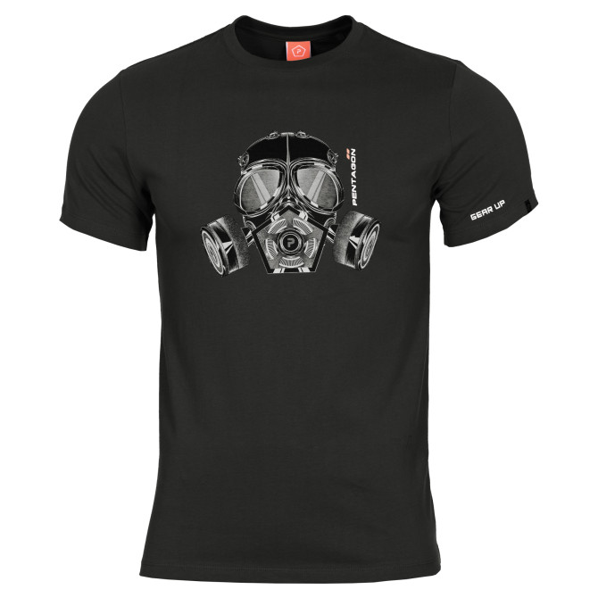 Koszulka Pentagon Ageron Gas Mask T-Shirt - Czarna