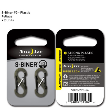 Karabińczyk Nite Ize - Plastic S-Biner Size #0 - 2 Pack - Foliage