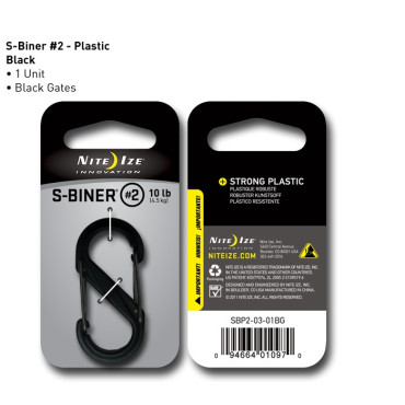 Karabińczyk Nite Ize - Plastic S-Biner Size #2 - Czarny