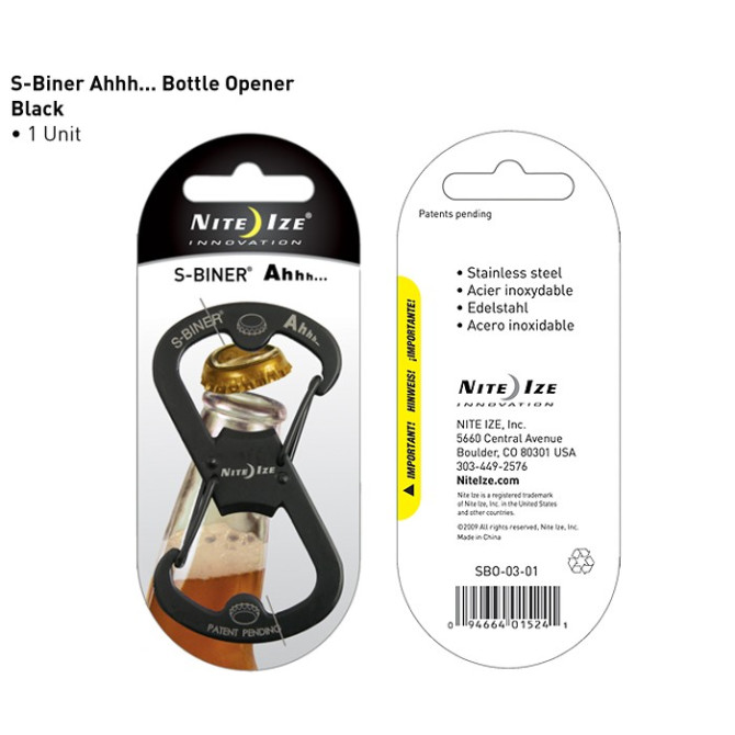 Karabińczyk Nite Ize - S-Biner Ahhh Bottle Opener - Czarny