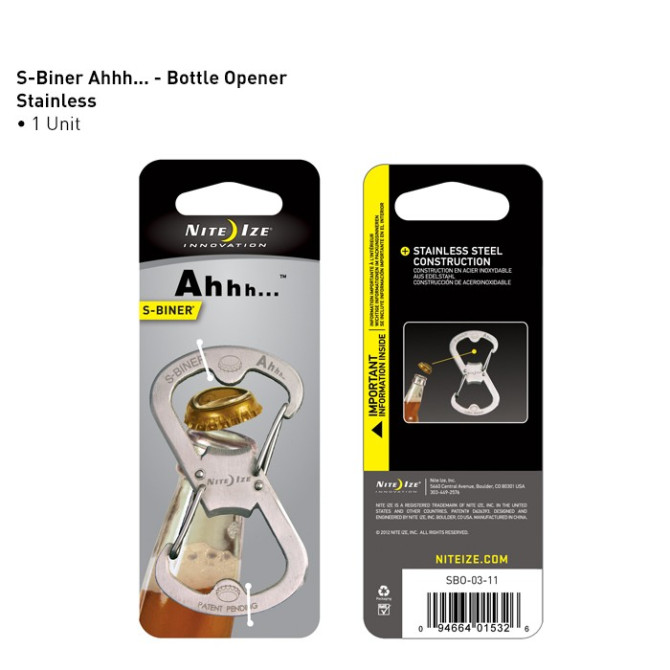 Karabińczyk Nite Ize - S-Biner Ahhh Bottle Opener - Stainless