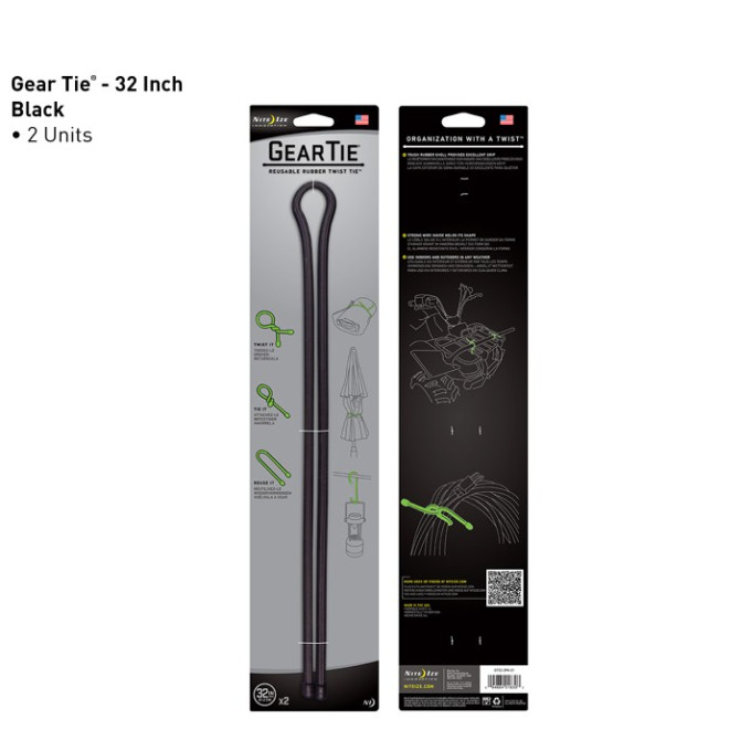 Nite Ize Gear Tie 32" - 2 szt - Czarny - GT32-2PK-01