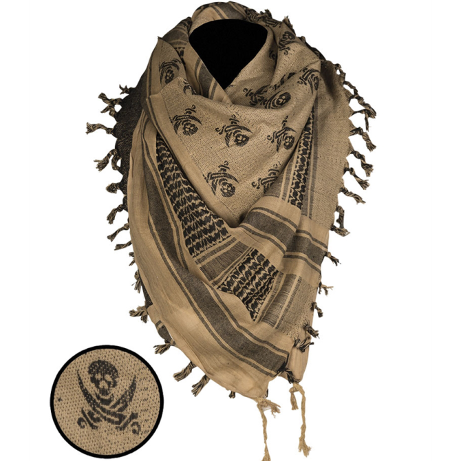 Chusta Arafatka Mil-Tec Pirate Skull - Coyote / Czarna (12609105)