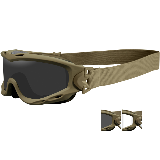 Gogle Balistyczne Wiley X Spear - Tan Frame - Smoke/Clear (SP29T)