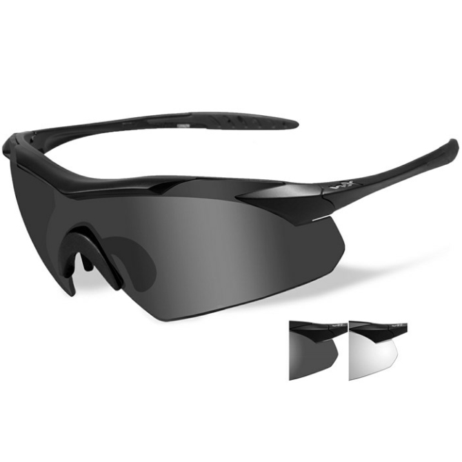 Okulary Balistyczne Wiley X Vapor - Black Frame - Smoke/Clear (3501)