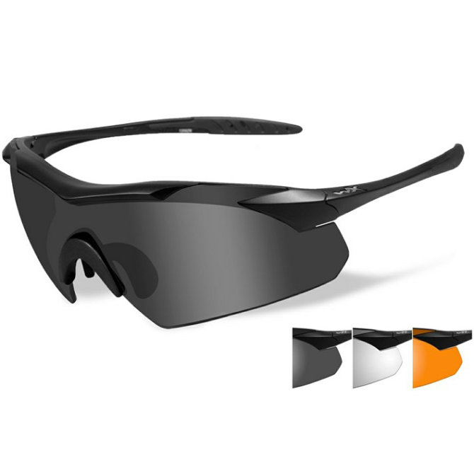 Okulary Balistyczne Wiley X Vapor - Black Frame - Smoke/Clear/Light Rust (3502)