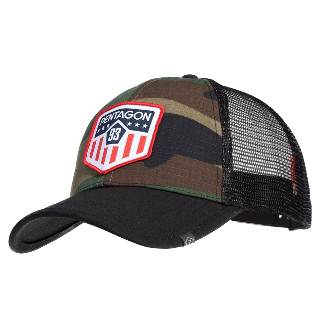 Czapka Bejsbolówka Pentagon Era Trucker Cap - America Flag - Woodland