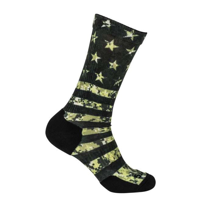 Skarpety 5.11 Sock & Awe Crew American Flag - OD Green (10041AM-182)