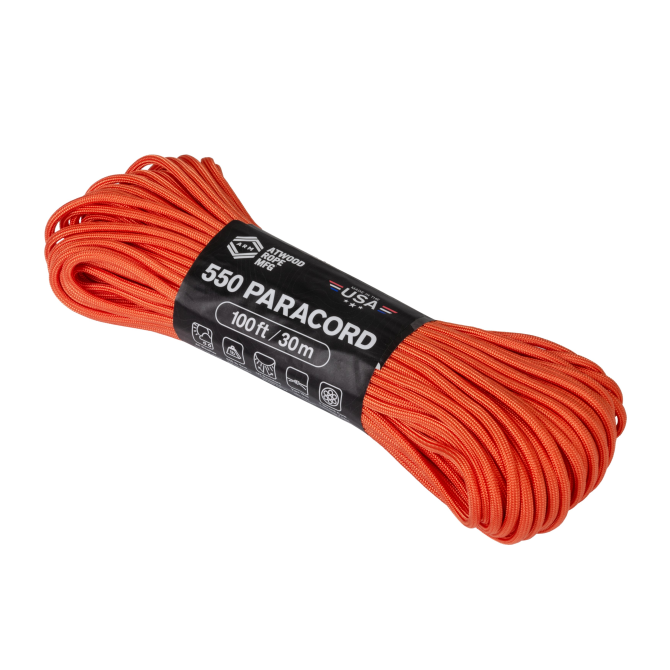 Linka Atwood 550 Paracord 4 mm (100ft) - Burnt Orange