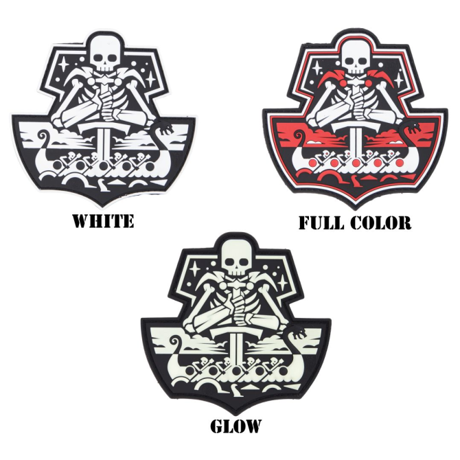 Naszywka JTG 3D Rubber Patch - Viking Ghostship Skull V1