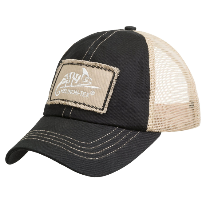 Czapka Bejsbolówka Helikon Trucker Cap - Czarna / Beżowa