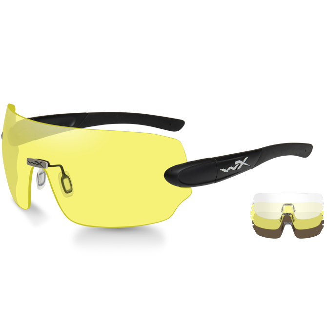 Okulary Ochronne Wiley X Detection - Black Frame - Clear/Yellow/Copper (1203)