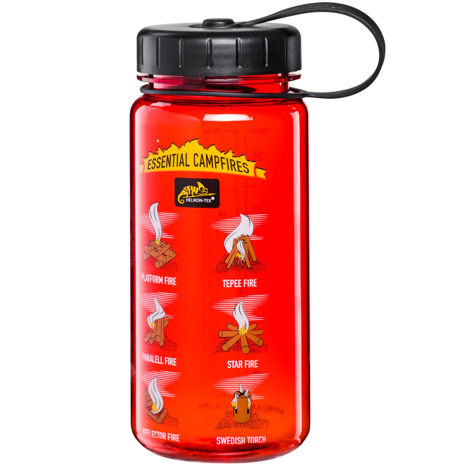 Butelka Helikon Tritan Wide Mouth Campfires (550 ml) - Czerwony/Czarny