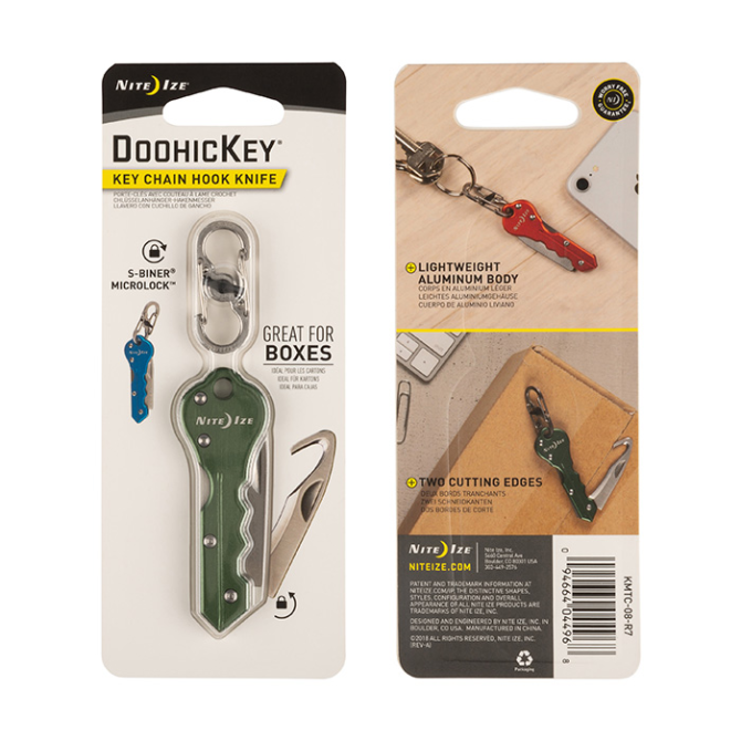 Nite Ize Brelok DoohicKey Key Chain Hook Knife - Olive (KMTC-08-R7)