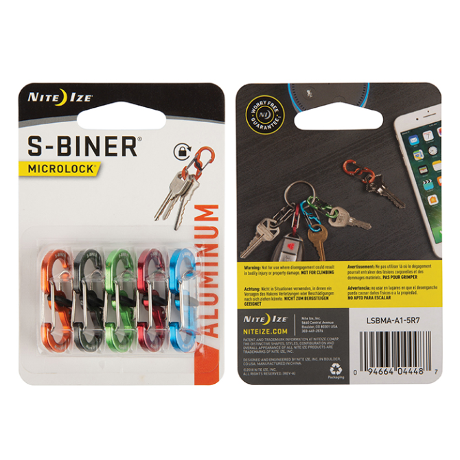 Karabińczyki Nite Ize - S-Biner MicroLock 5 pack - Assorted - LSBMA-A1-5R7