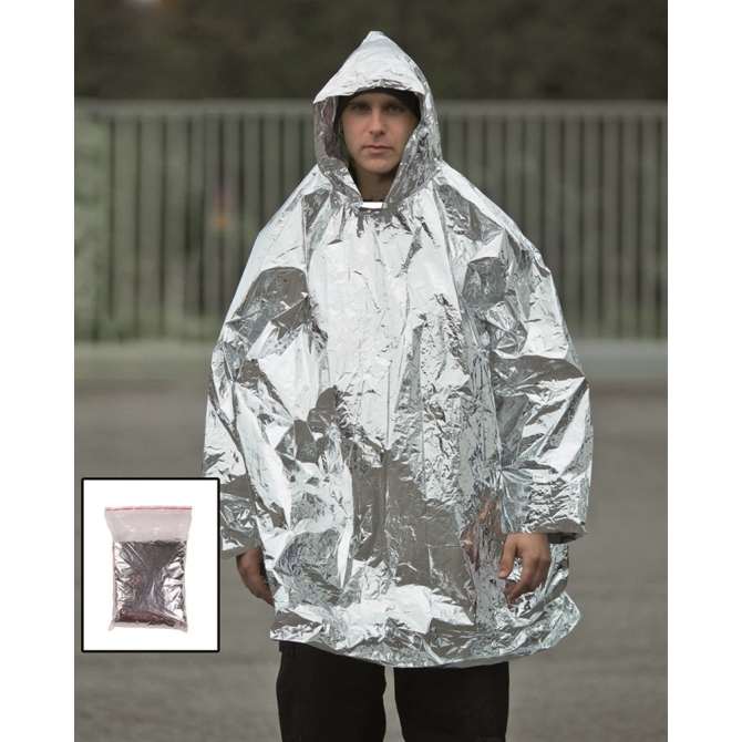 Poncho Ratunkowe Mil-Tec Survival Poncho - Silver (16024700)