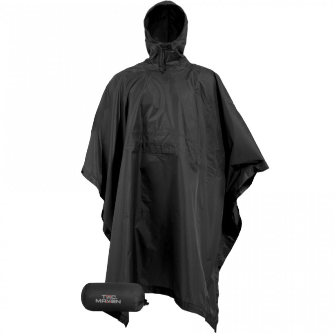 Poncho Przeciwdeszczowe Pentagon Thunder Ripstop Poncho - Czarne (D07001-01)