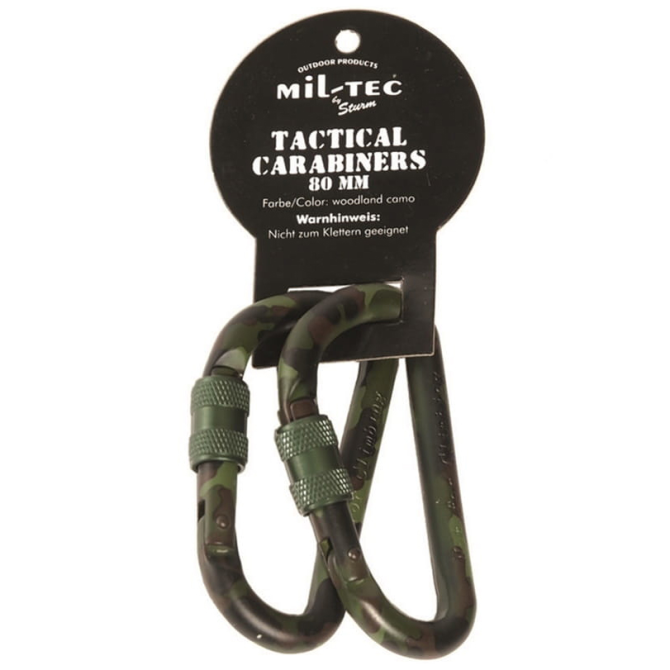 Karabińczyki Mil-Tec Woodland Tactical Carabiner - 80 mm (15922080)