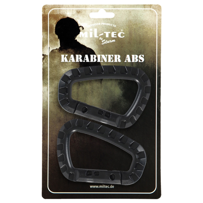 Karabińczyki Mil-Tec ABS Carabiners Set - Czarne (15921002)